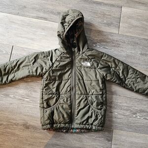 The North Face Olive Hooded Puffer Jacket, Reversible Camo